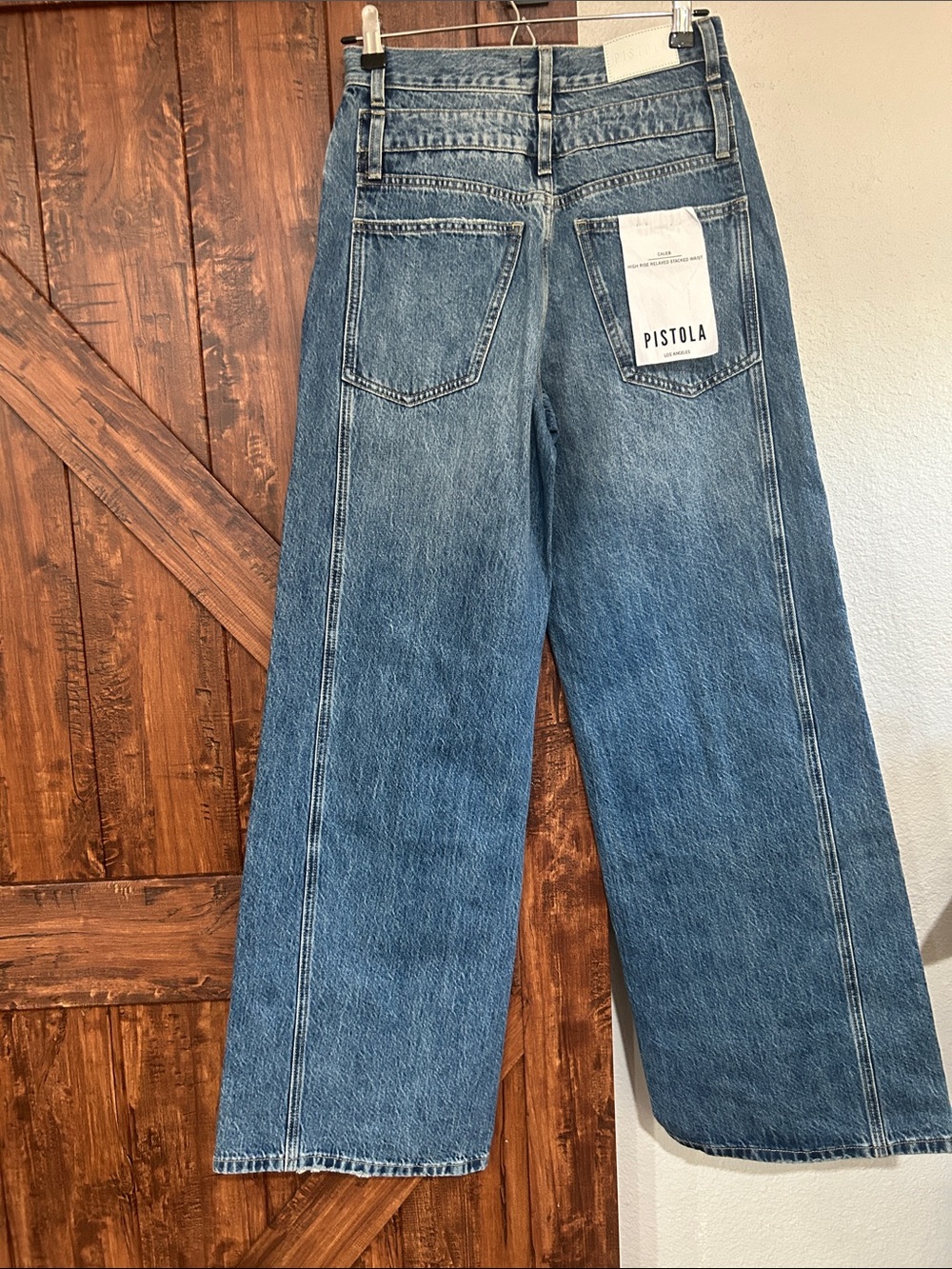 pistola Wide Leg High-Rise Jeans in Medium Blue Wash - Picture 9 of 16